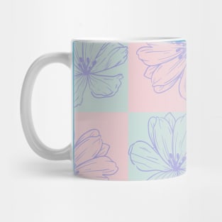 Hibiscus Flowers in Checkered Mug